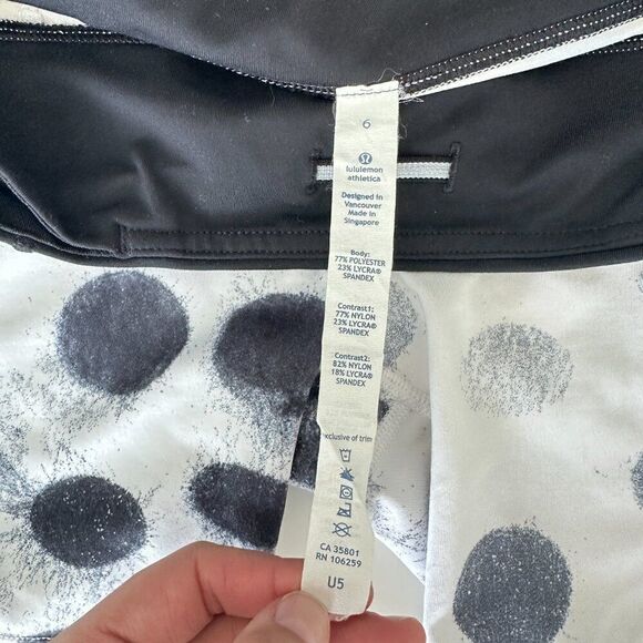 Lululemon Dart & Dash shorts Black white Dot - Picture 5 of 8